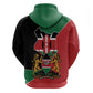 Kenya 254 Zip Hoodie Kenyan Flag Map Double Lion Shield - African Pride