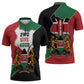 Kenya 254 Zipper Polo Shirt Kenyan Flag Map Double Lion Shield