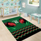 Custom Cricket Africa Kenya Area Rug Green Lion Head with Kenyan Pattern - African Pride