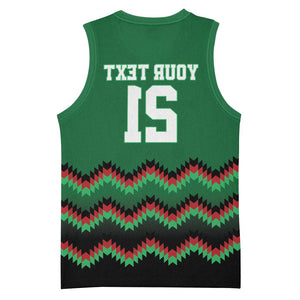 Custom Cricket Africa Kenya Basketball Jersey Green Lion Head with Kenyan Pattern - African Pride