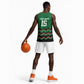 Custom Cricket Africa Kenya Basketball Jersey Green Lion Head with Kenyan Pattern - African Pride