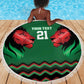 Custom Cricket Africa Kenya Beach Blanket Green Lion Head with Kenyan Pattern - African Pride