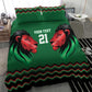 Custom Cricket Africa Kenya Bedding Set Green Lion Head with Kenyan Pattern - African Pride