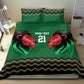 Custom Cricket Africa Kenya Bedding Set Green Lion Head with Kenyan Pattern - African Pride