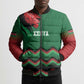 Custom Cricket Africa Kenya Bomber Puffer Jacket Green Lion Head Kenyan Pattern