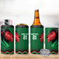 Custom Cricket Africa Kenya 4 in 1 Can Cooler Tumbler Green Lion Head with Kenyan Pattern - African Pride