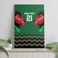 Custom Cricket Africa Kenya Canvas Wall Art Green Lion Head with Kenyan Pattern - African Pride