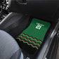 Custom Cricket Africa Kenya Car Mats Green Lion Head with Kenyan Pattern - African Pride