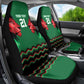 Custom Cricket Africa Kenya Car Seat Cover Green Lion Head with Kenyan Pattern - African Pride