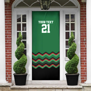 Custom Cricket Africa Kenya Door Cover Green Lion Head Kenyan Pattern