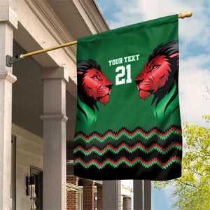 Custom Cricket Africa Kenya Garden Flag Green Lion Head with Kenyan Pattern - African Pride
