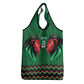 Custom Cricket Africa Kenya Grocery Bag Green Lion Head with Kenyan Pattern - African Pride