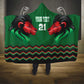Custom Cricket Africa Kenya Hooded Blanket Green Lion Head with Kenyan Pattern - African Pride