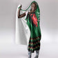 Custom Cricket Africa Kenya Hooded Blanket Green Lion Head with Kenyan Pattern - African Pride