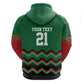 Custom Cricket Africa Kenya Hoodie Green Lion Head with Kenyan Pattern - African Pride