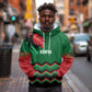 Custom Cricket Africa Kenya Hoodie Green Lion Head with Kenyan Pattern - African Pride