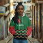 Custom Cricket Africa Kenya Hoodie Green Lion Head with Kenyan Pattern - African Pride