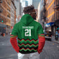 Custom Cricket Africa Kenya Hoodie Green Lion Head with Kenyan Pattern - African Pride