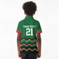 Custom Cricket Africa Kenya Kid Polo Shirt Green Lion Head with Kenyan Pattern - African Pride