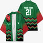 Custom Cricket Africa Kenya Kimono Green Lion Head Kenyan Pattern