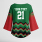Custom Cricket Africa Kenya Kimono Sleeve Blouse Green Lion Head Kenyan Pattern