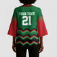 Custom Cricket Africa Kenya Kimono Sleeve Blouse Green Lion Head Kenyan Pattern