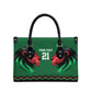 Custom Cricket Africa Kenya Leather Bag Green Lion Head Kenyan Pattern