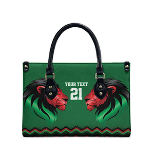 Custom Cricket Africa Kenya Leather Bag Green Lion Head Kenyan Pattern