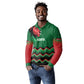 Custom Cricket Africa Kenya Long Sleeve Polo Shirt Green Lion Head with Kenyan Pattern - African Pride
