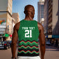 Custom Cricket Africa Kenya Men Tank Top Green Lion Head with Kenyan Pattern - African Pride