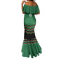 Custom Cricket Africa Kenya Mermaid Dress Green Lion Head with Kenyan Pattern - African Pride