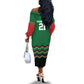 Custom Cricket Africa Kenya Off The Shoulder Long Sleeve Dress Green Lion Head with Kenyan Pattern - African Pride