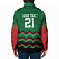Custom Cricket Africa Kenya Padded Jacket Green Lion Head Kenyan Pattern