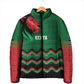 Custom Cricket Africa Kenya Padded Jacket Green Lion Head Kenyan Pattern