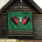 Custom Cricket Africa Kenya Quilt Green Lion Head with Kenyan Pattern - African Pride
