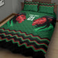 Custom Cricket Africa Kenya Quilt Bed Set Green Lion Head with Kenyan Pattern - African Pride