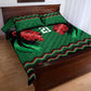 Custom Cricket Africa Kenya Quilt Bed Set Green Lion Head with Kenyan Pattern - African Pride