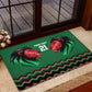 Custom Cricket Africa Kenya Rubber Doormat Green Lion Head with Kenyan Pattern - African Pride