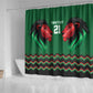 Custom Cricket Africa Kenya Shower Curtain Green Lion Head with Kenyan Pattern - African Pride