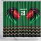 Custom Cricket Africa Kenya Shower Curtain Green Lion Head with Kenyan Pattern - African Pride