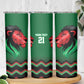 Custom Cricket Africa Kenya Skinny Tumbler Green Lion Head with Kenyan Pattern - African Pride
