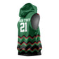 Custom Cricket Africa Kenya Sleeveless Hoodie Green Lion Head with Kenyan Pattern - African Pride