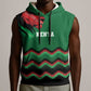 Custom Cricket Africa Kenya Sleeveless Hoodie Green Lion Head with Kenyan Pattern - African Pride