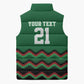 Custom Cricket Africa Kenya Sleeveless Puffer Jacket Green Lion Head Kenyan Pattern
