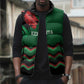 Custom Cricket Africa Kenya Sleeveless Puffer Jacket Green Lion Head Kenyan Pattern