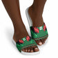 Custom Cricket Africa Kenya Slide Sandals Green Lion Head Kenyan Pattern