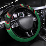 Cricket Africa Kenya Steering Wheel Cover Green Lion Head with Kenyan Pattern - African Pride