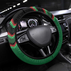 Cricket Africa Kenya Steering Wheel Cover Green Lion Head with Kenyan Pattern - African Pride