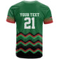 Custom Cricket Africa Kenya T shirt Green Lion Head with Kenyan Pattern - African Pride