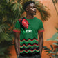 Custom Cricket Africa Kenya T shirt Green Lion Head with Kenyan Pattern - African Pride